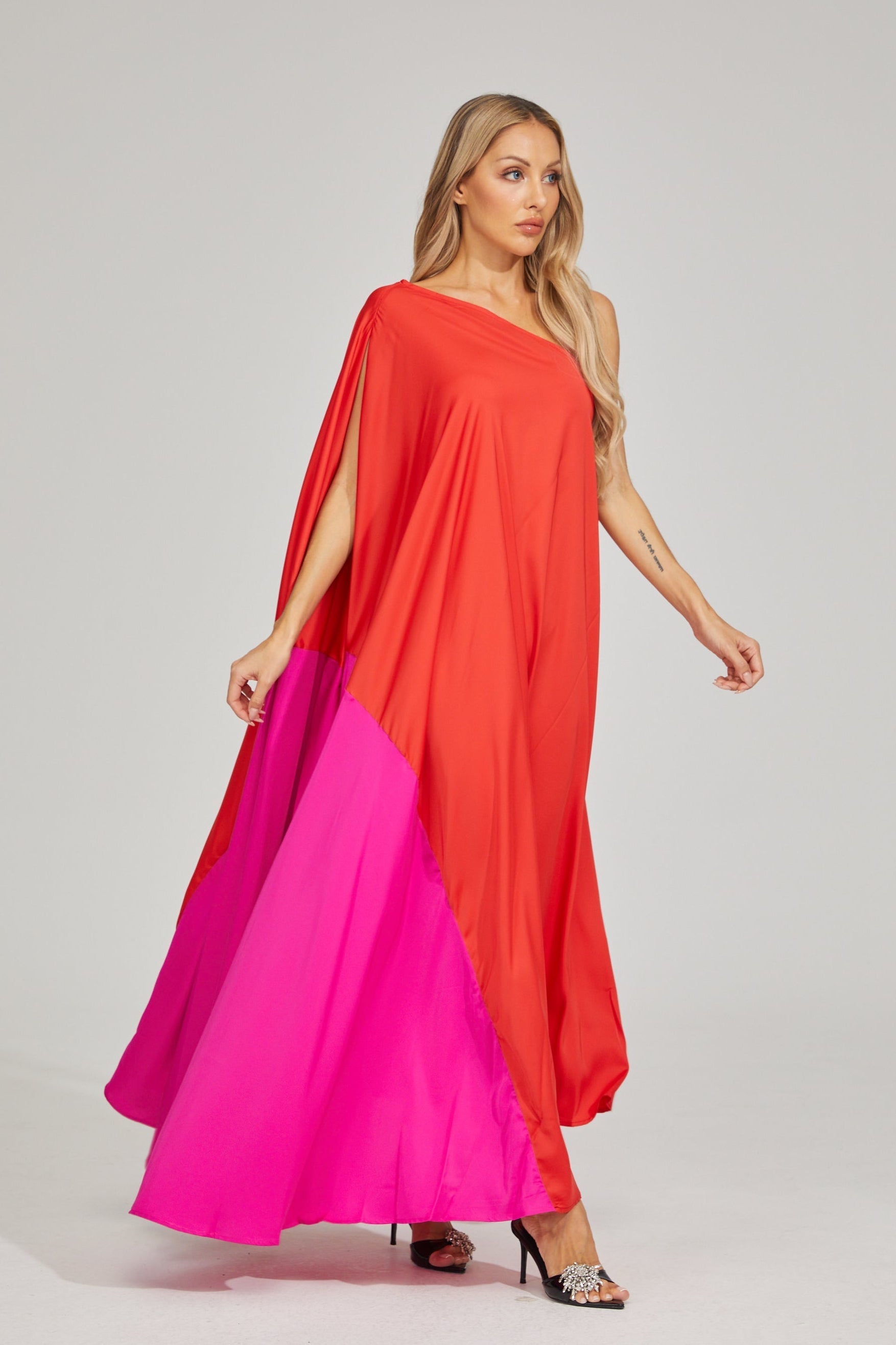Nerina Fusion Asimetrik Maxi Elbise