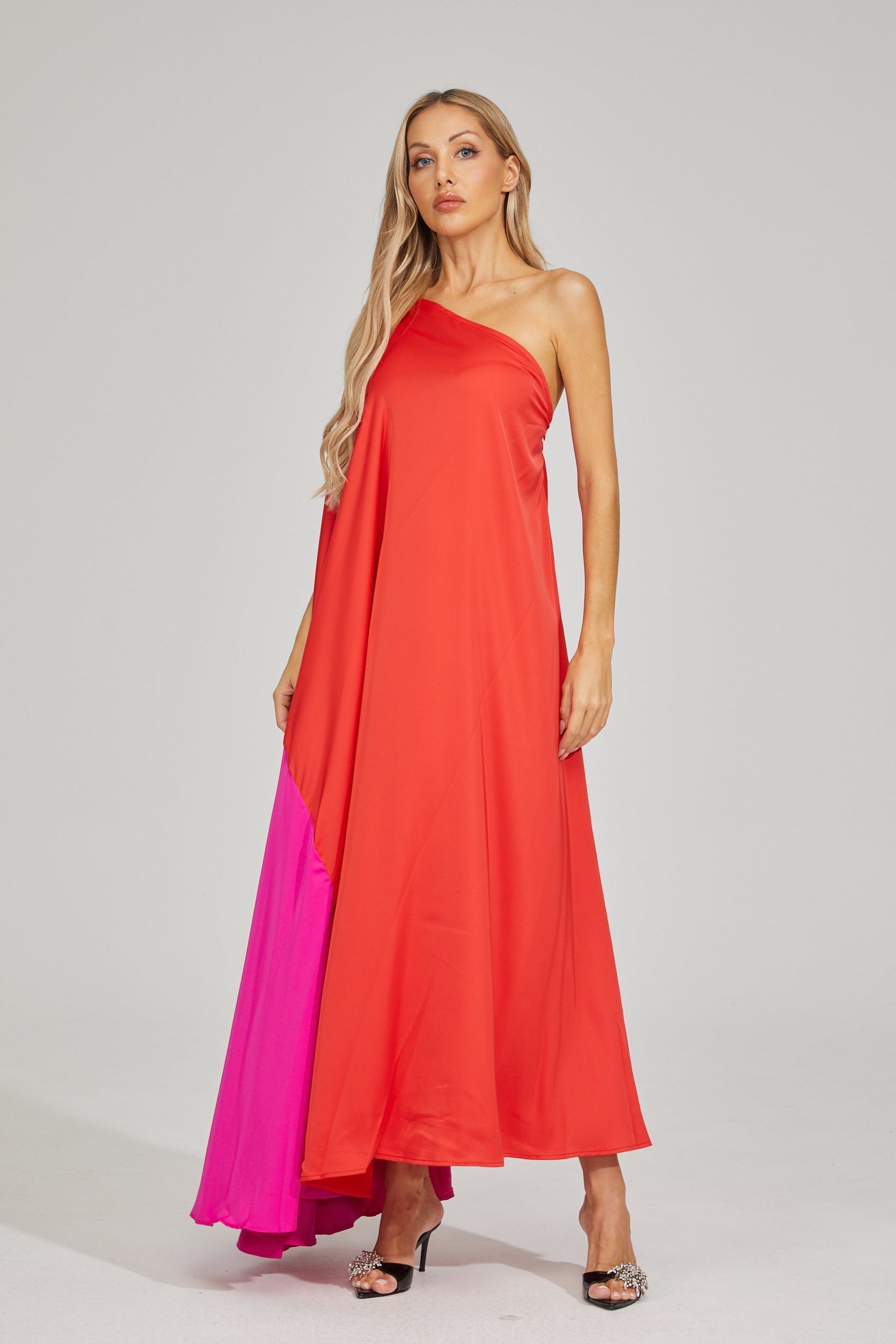 Nerina Fusion Asimetrik Maxi Elbise