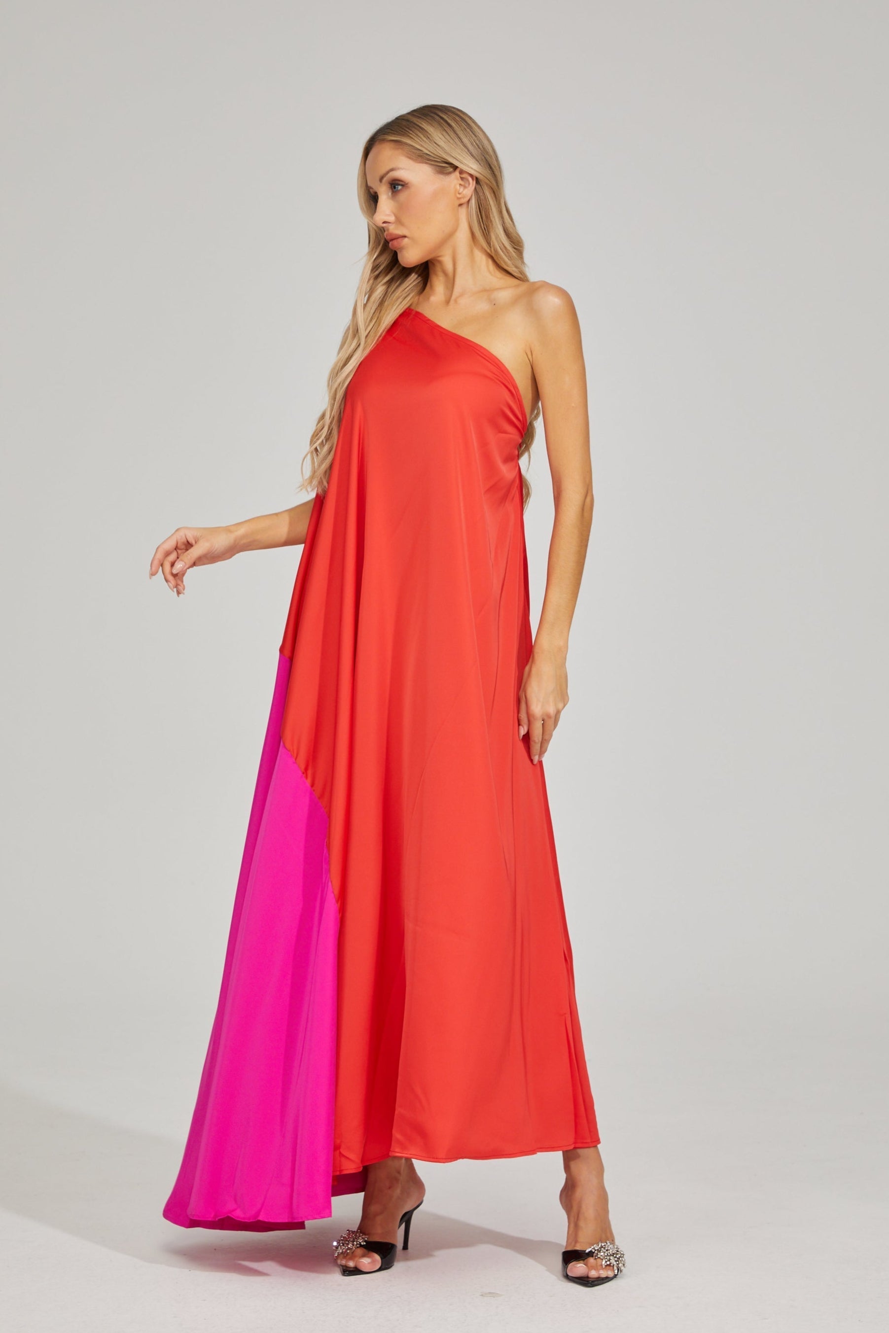 Nerina Fusion Asimetrik Maxi Elbise