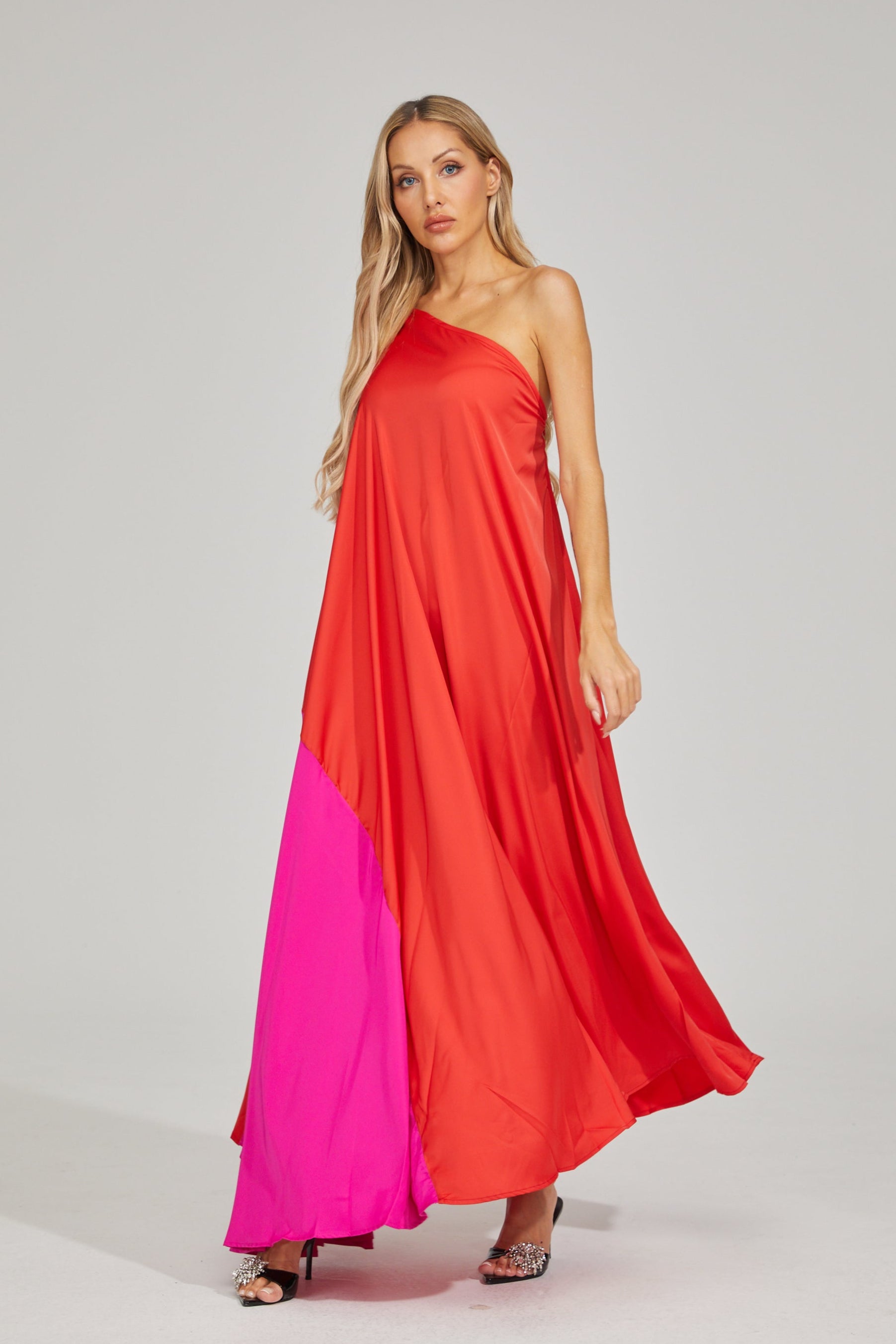 Nerina Fusion Asimetrik Maxi Elbise