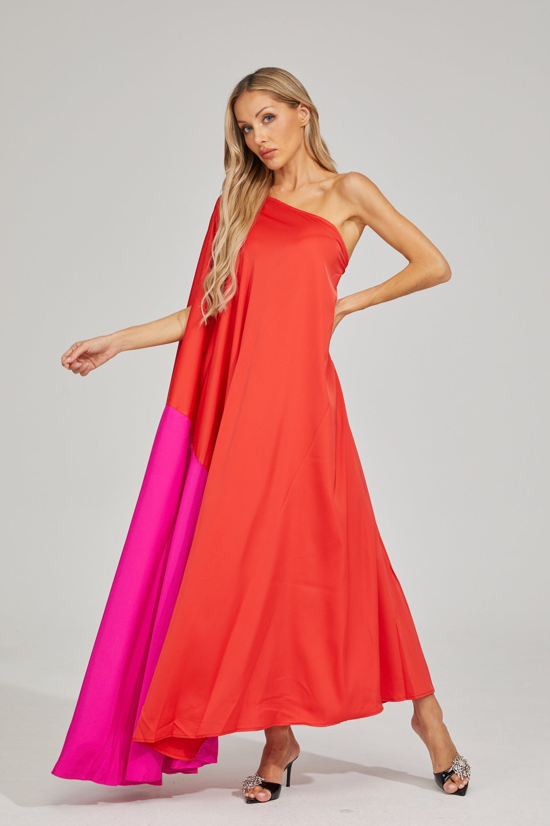 Nerina Fusion Asimetrik Maxi Elbise