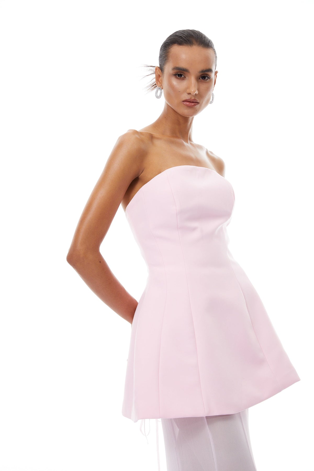 Mélanie Korse Elbise ve Tül Etek Takım Pembe