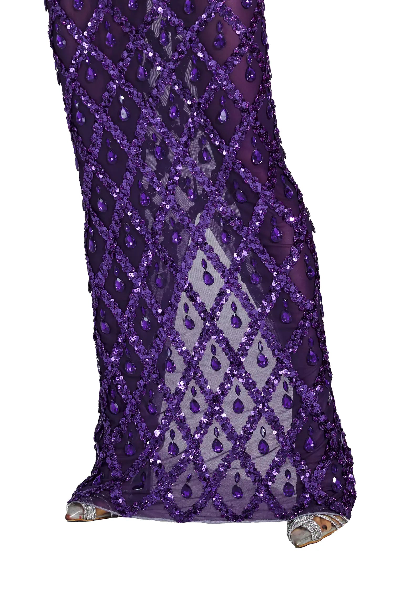 Louise Mor Elmas Maxi Elbise (Astarsız)