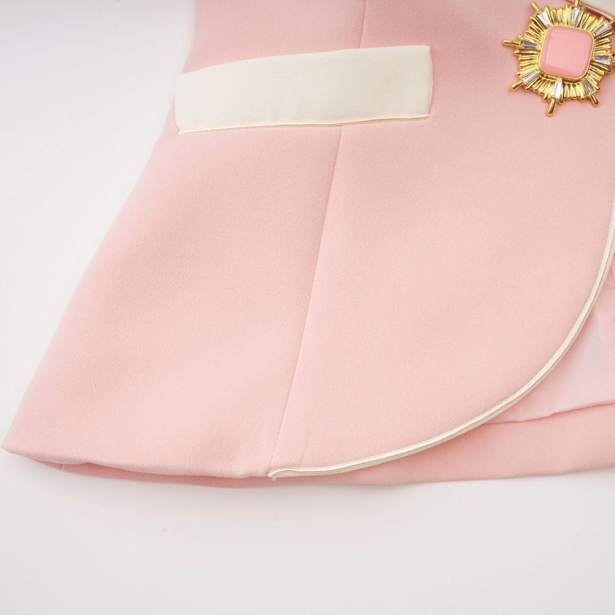 Claretta Renk Bloklu Ceket Pantolon Takımı Pembe