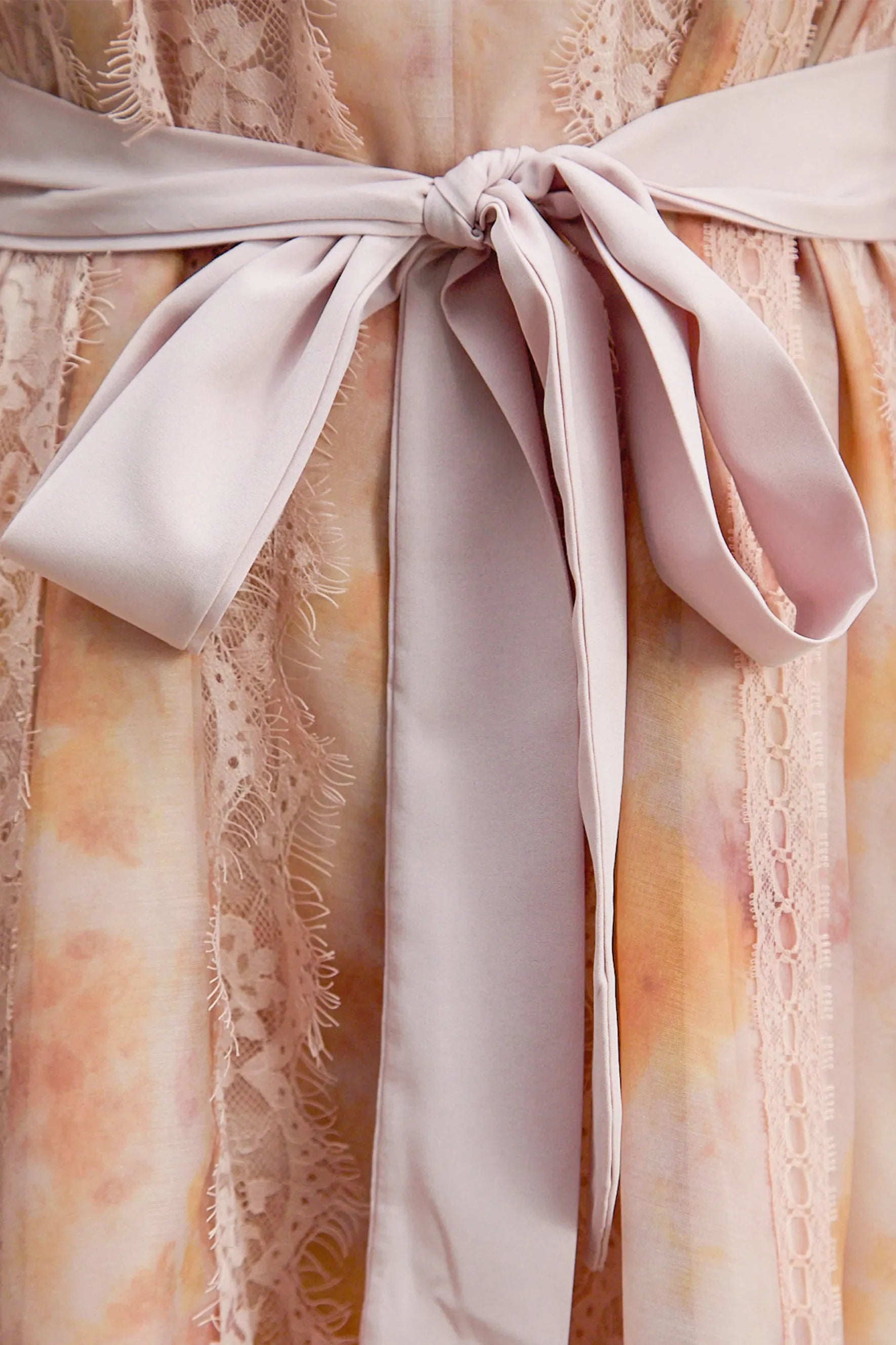 Love Pembe Baskılı Dantel Midi Elbise