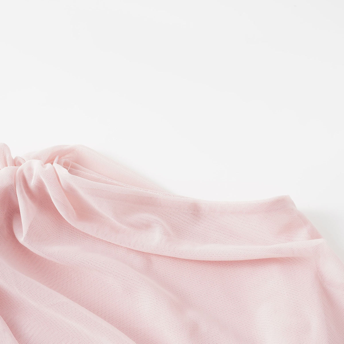 Garance Asimetrik Büzgülü Tül Maxi Elbise Pembe