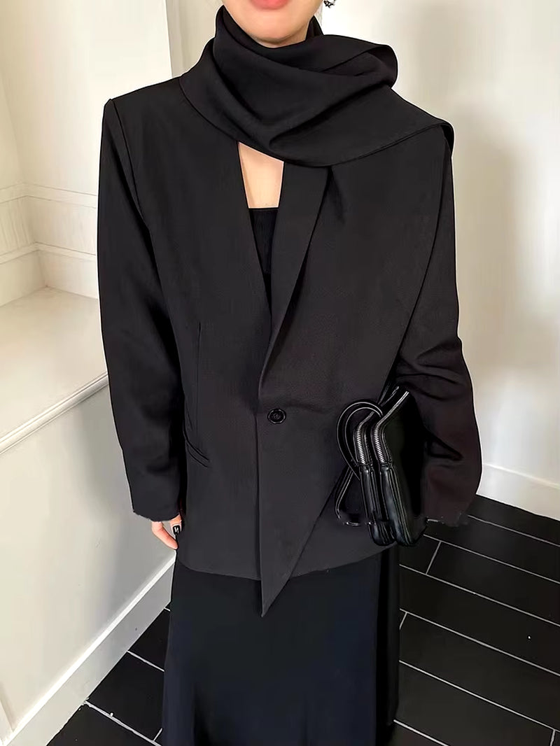Kadınlar İçin Katı Patchwork Blazer