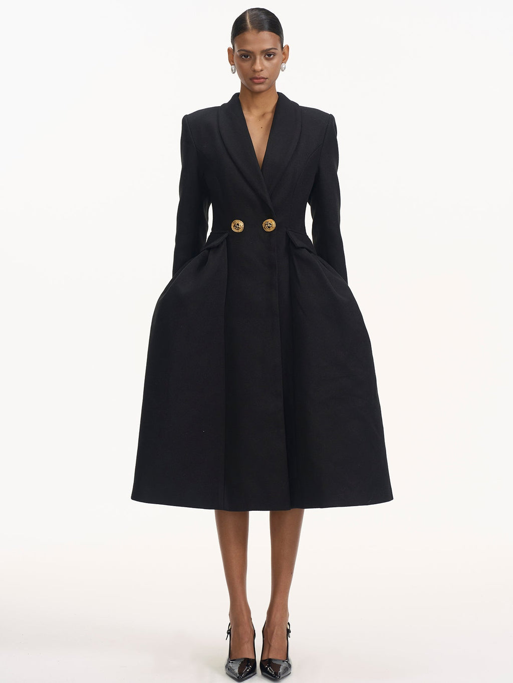 Klasik Zarif Kruvaze Yün Palto