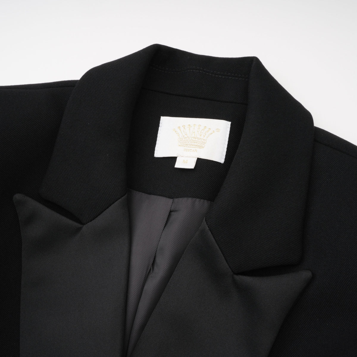 Fleur Saten Panelli Blazer Mini Elbise Siyah