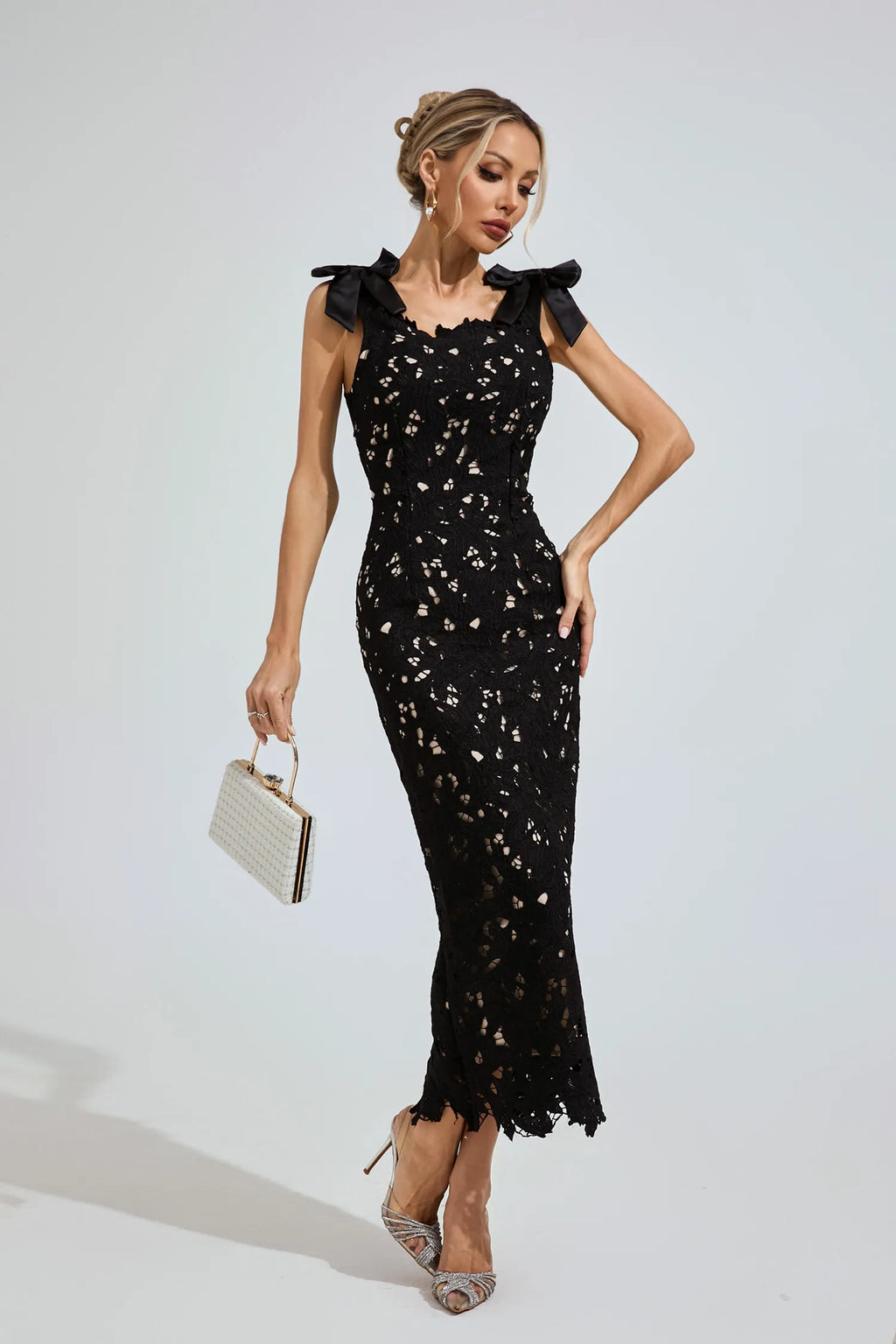 Rafaela Ture Siyah Korse Maxi Elbise