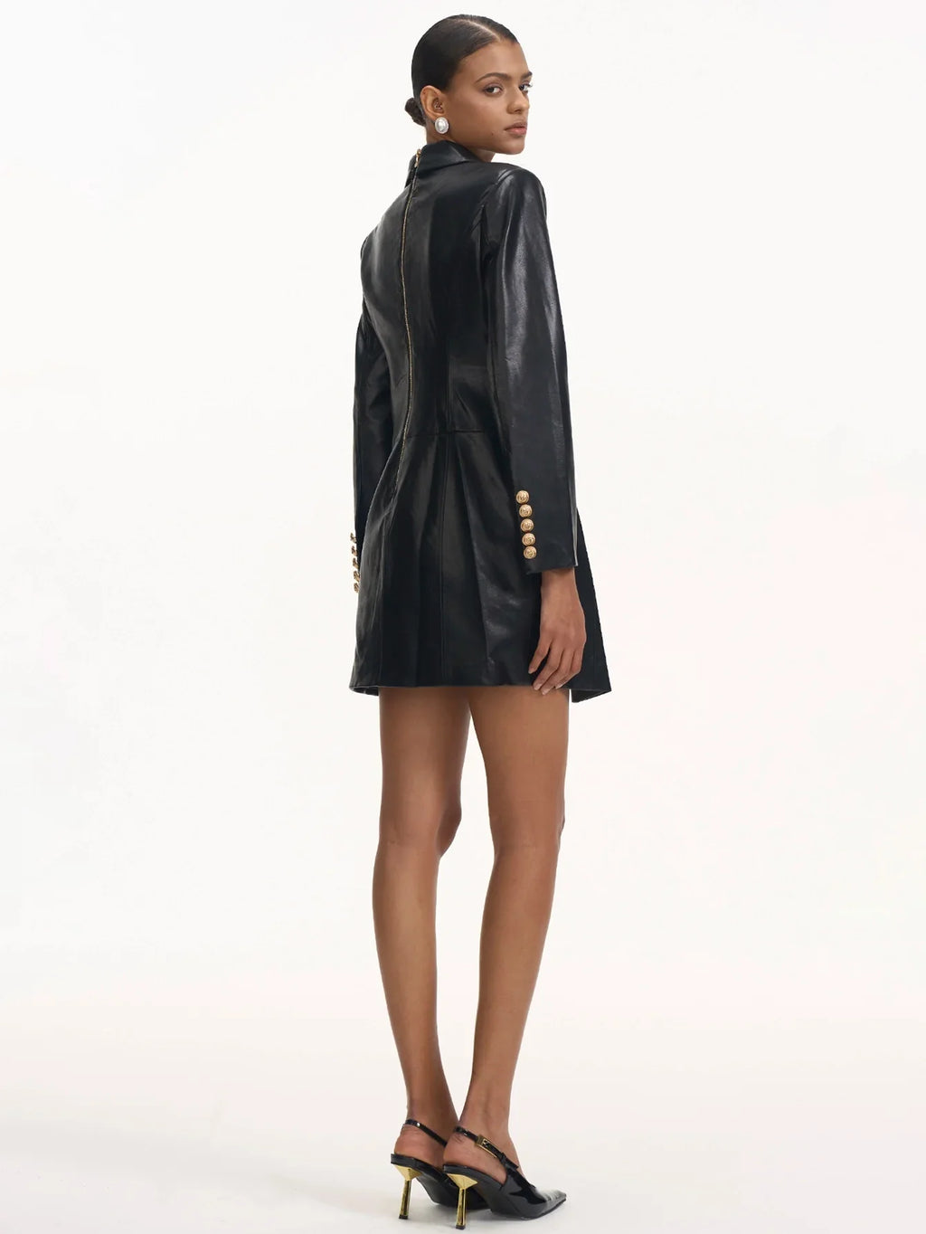 Deri Kruvaze Blazer Elbise