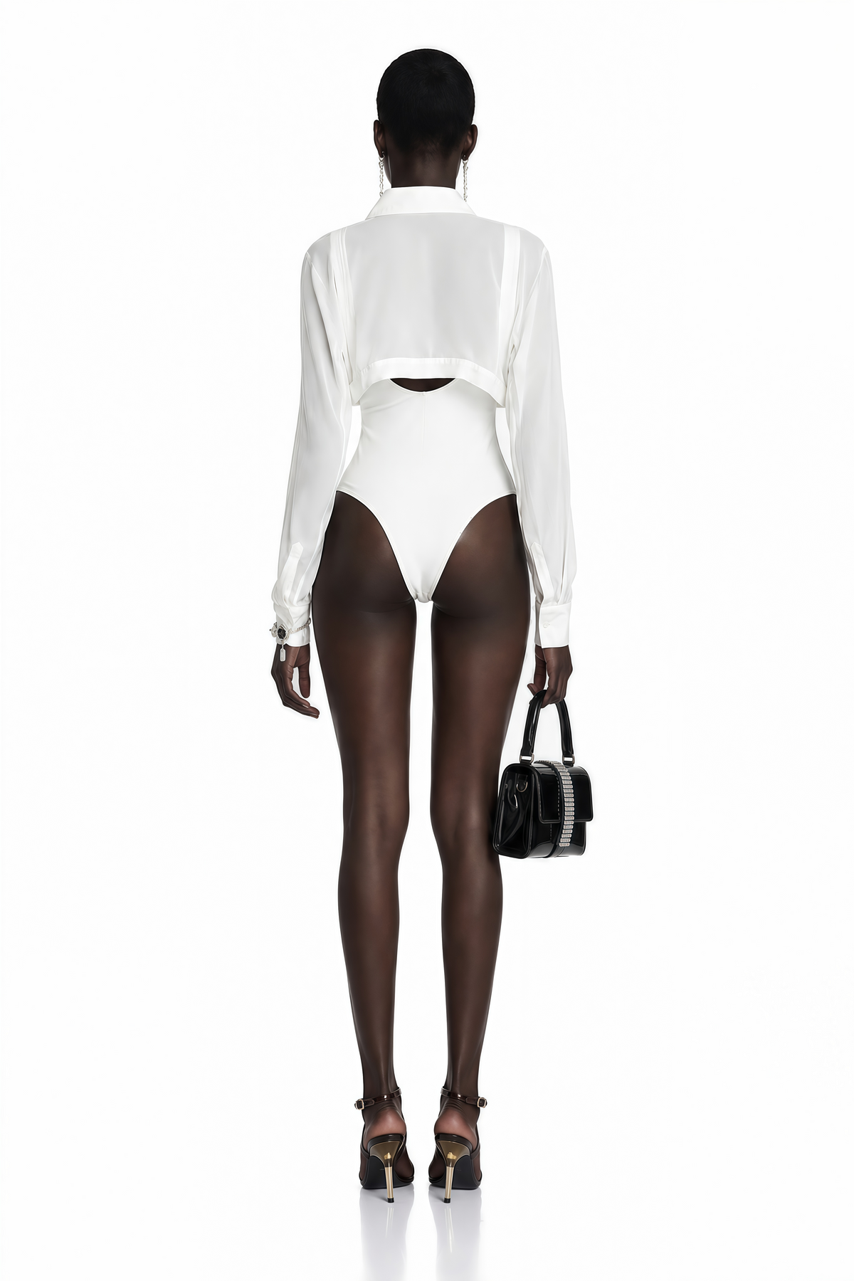 Fleur Korse Detaylı Body Beyaz