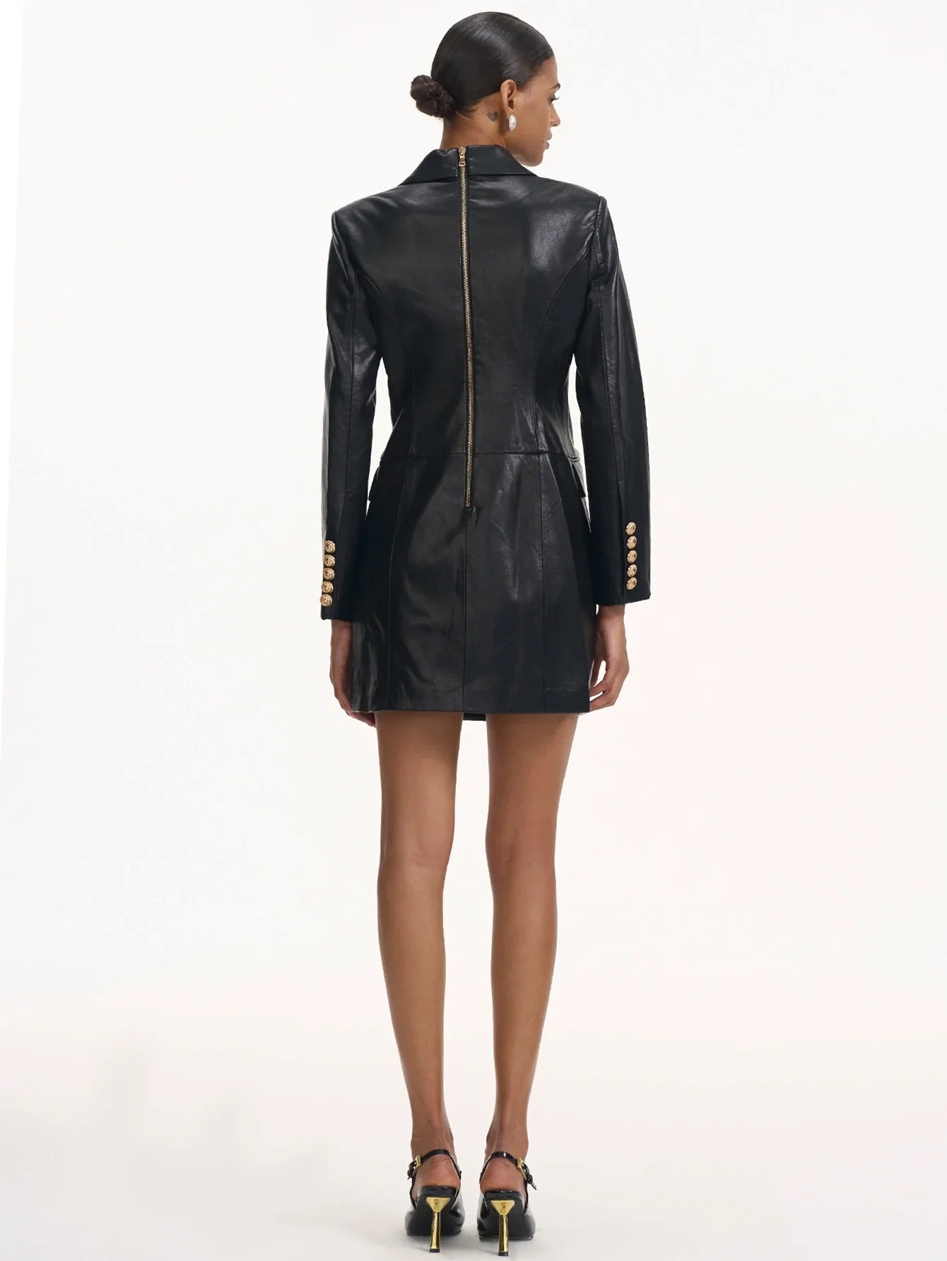Deri Kruvaze Blazer Elbise