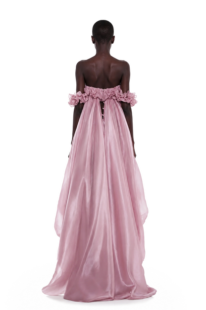 Brooklyn Parlak Balon Etek Mini Elbise Pembe