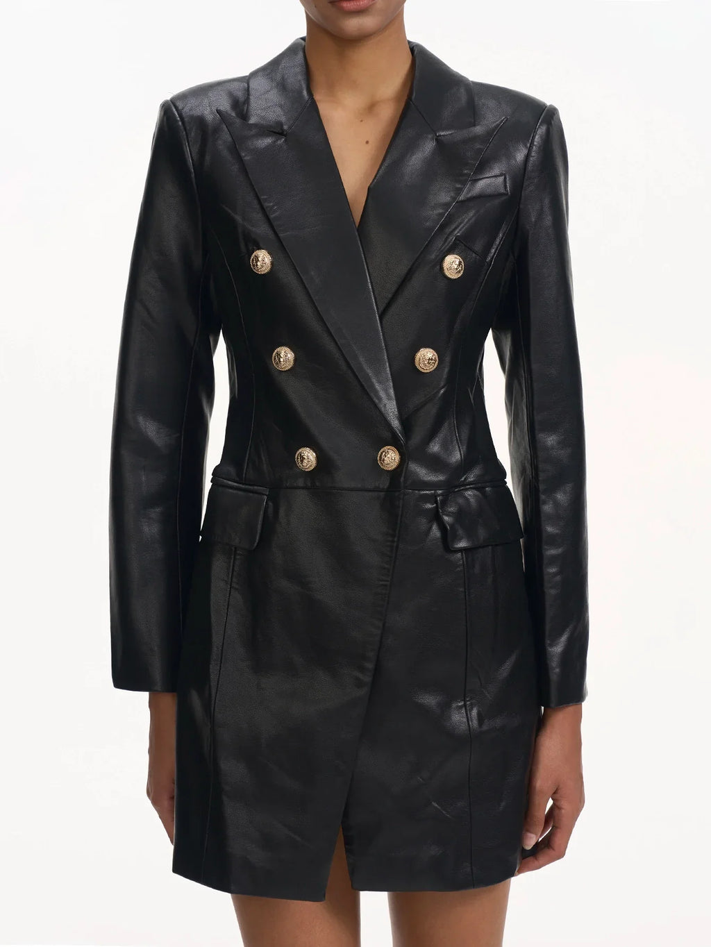 Deri Kruvaze Blazer Elbise