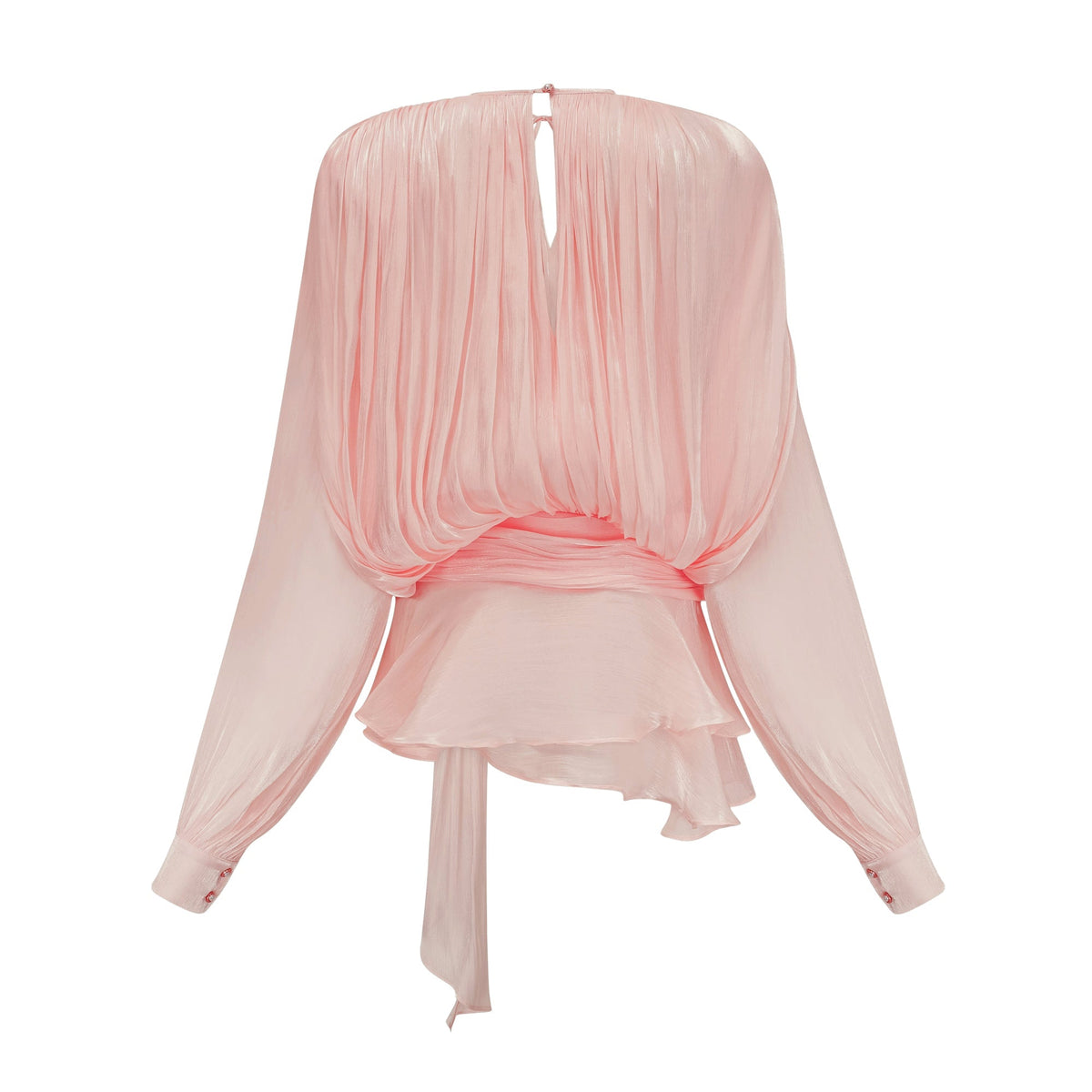 Eugénie Pilili Fırfırlı Mini Elbise Pembe