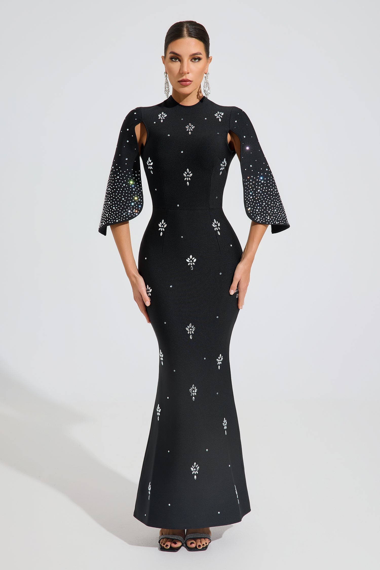 Reese Noir Kristal Zarafet Maxi Elbise