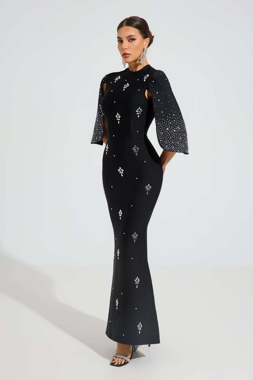Reese Noir Kristal Zarafet Maxi Elbise