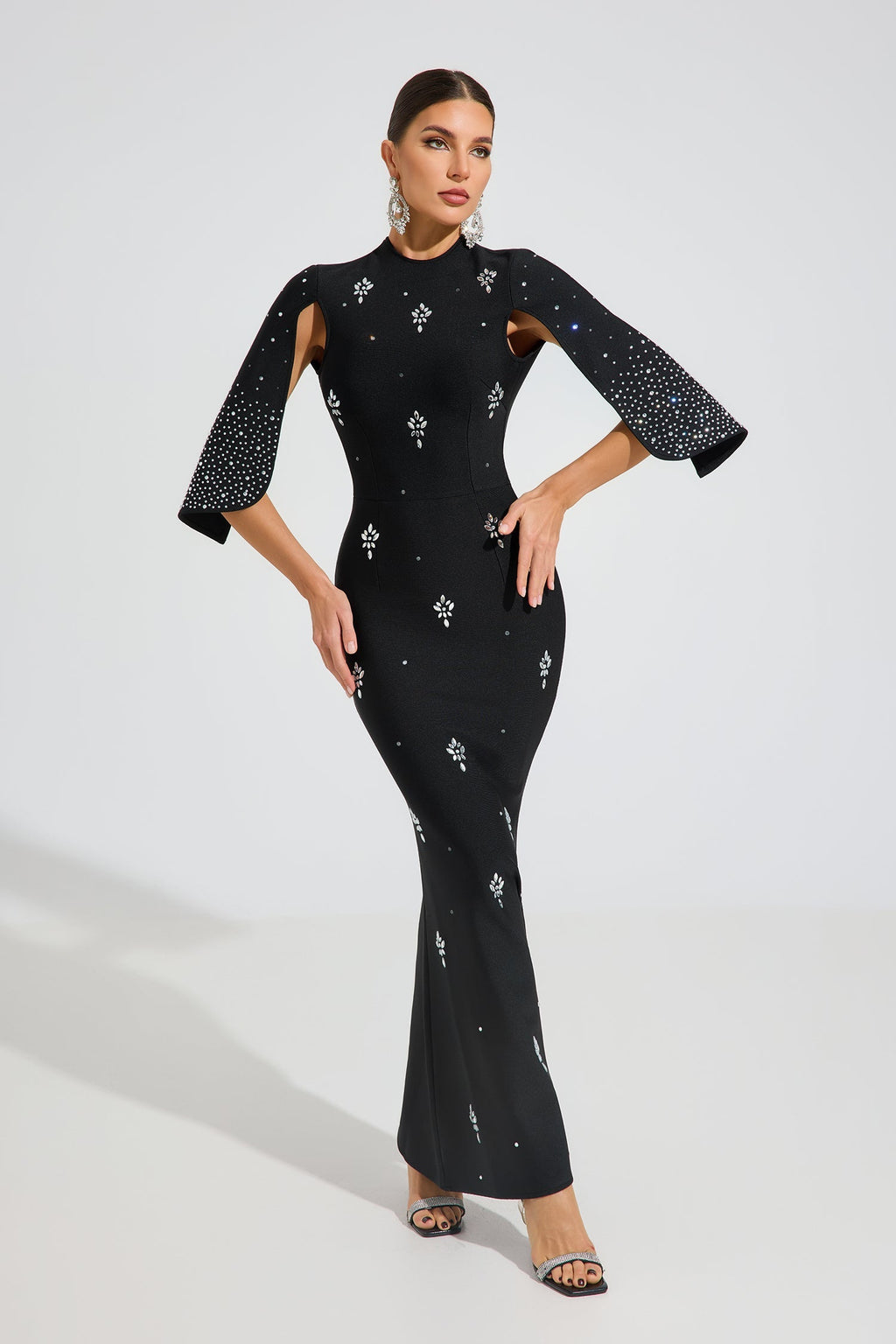 Reese Noir Kristal Zarafet Maxi Elbise
