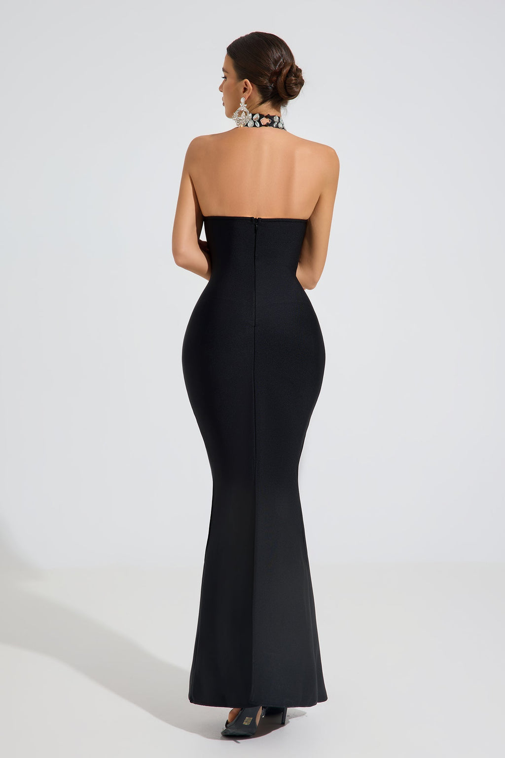 Elune Kristal Halter Maxi Elbise