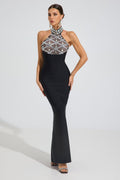 Elune Kristal Halter Maxi Elbise