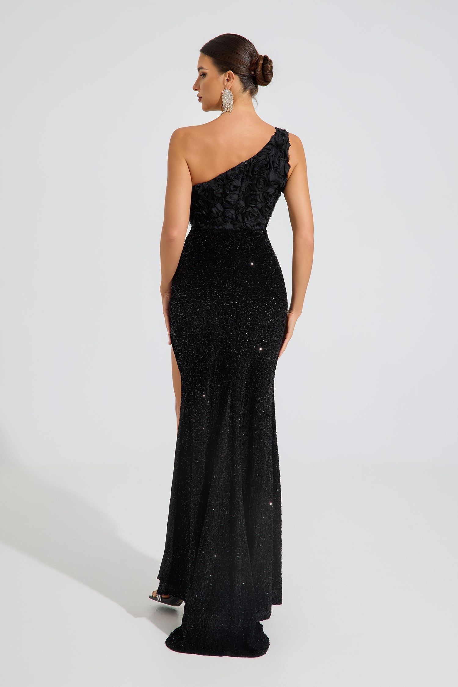 Kris Midnight Bloom Tek Omuzlu Maxi Elbise