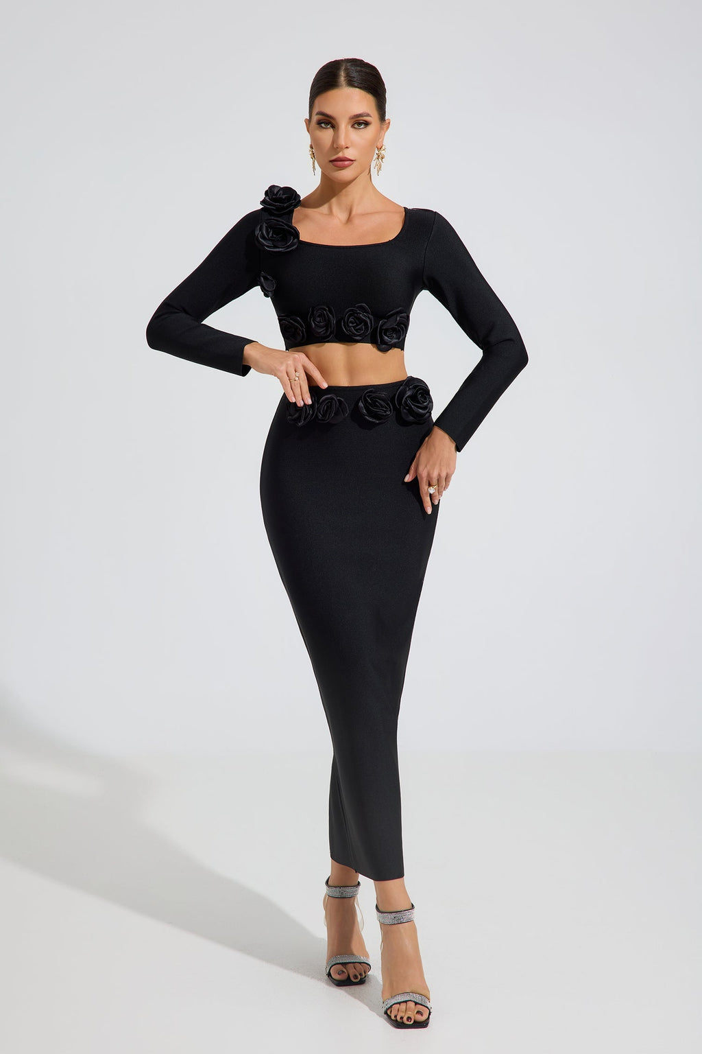 Olga Noir Rose İki Parça Set