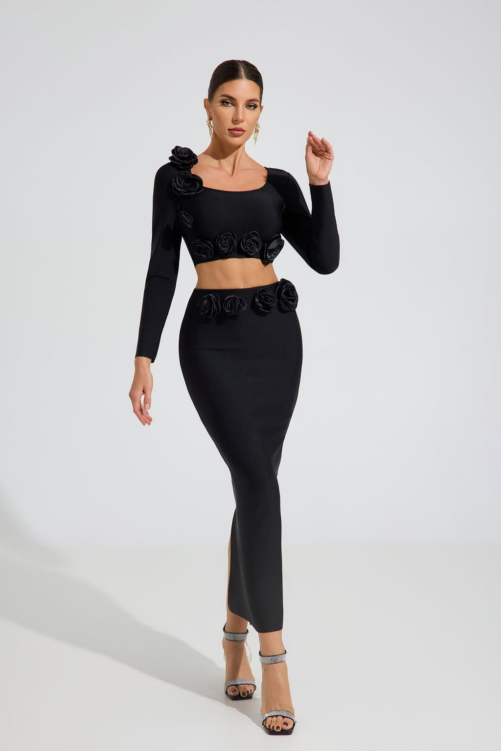 Olga Noir Rose İki Parça Set