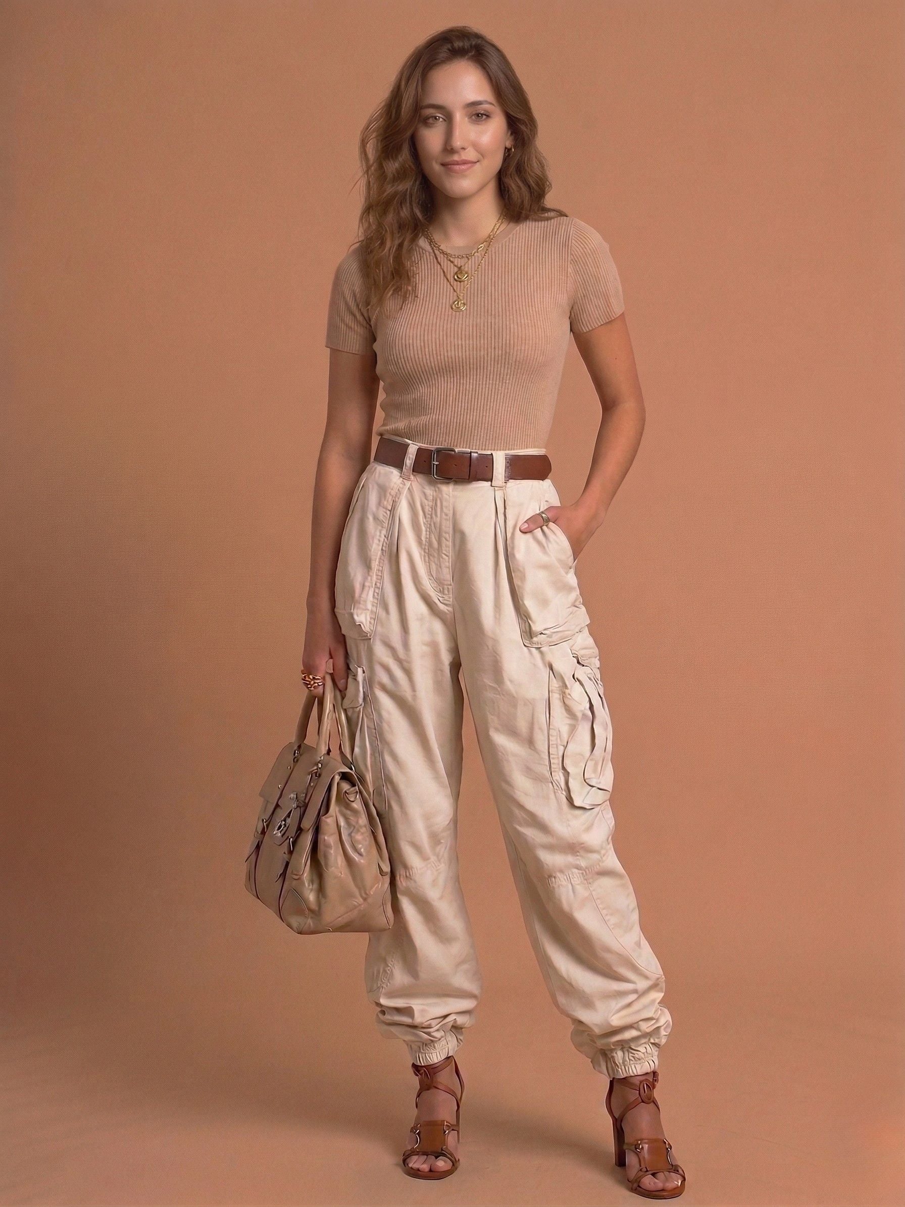 Yüksek Bel Kargo Chino Pantolon: Rahat Stil ve Modern Konfor