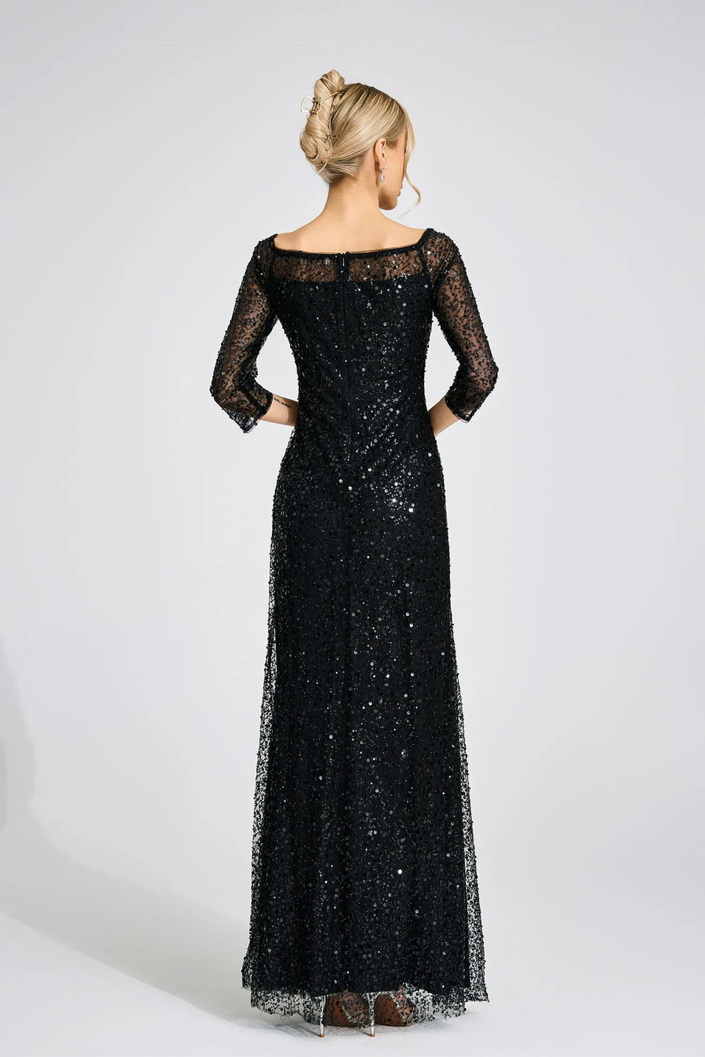 Amavelle Siyah Elmas Maxi Elbise