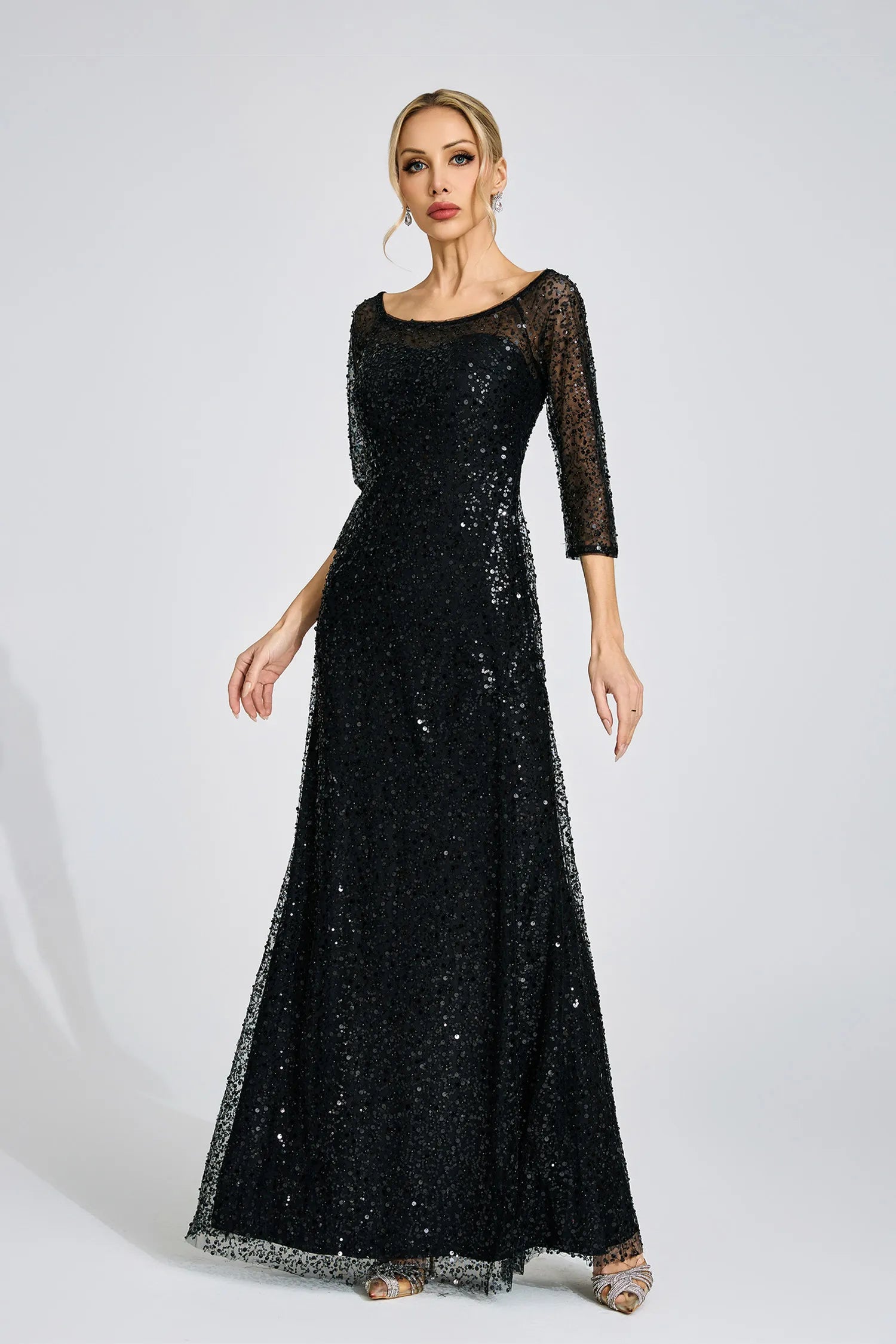 Amavelle Siyah Elmas Maxi Elbise