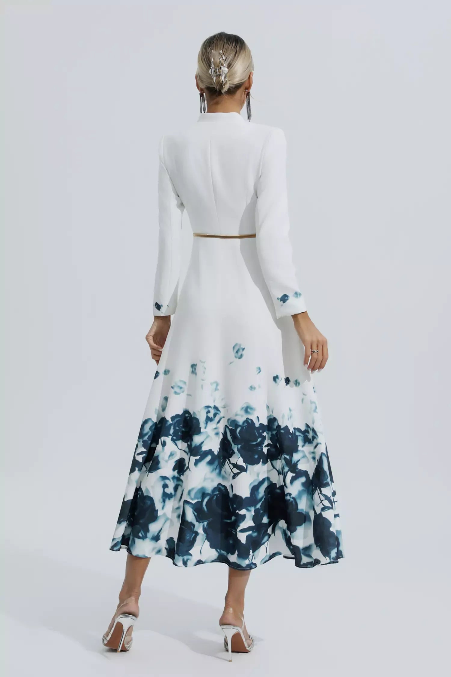 Angie White Çiçek Desenli Maxi Elbise