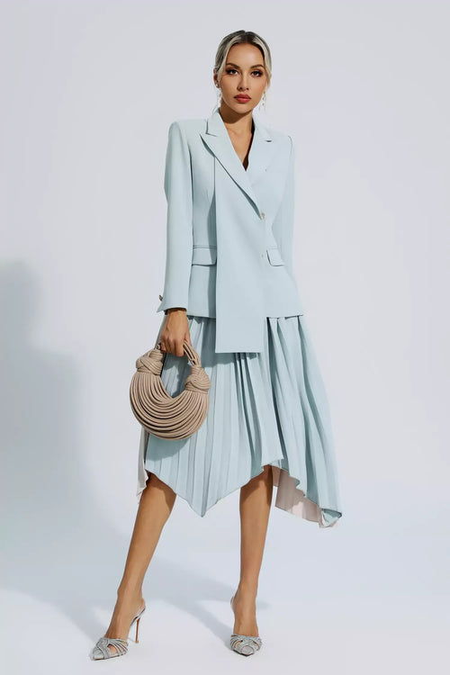 Blaire Gri Kıvrımlı Blazer Takım