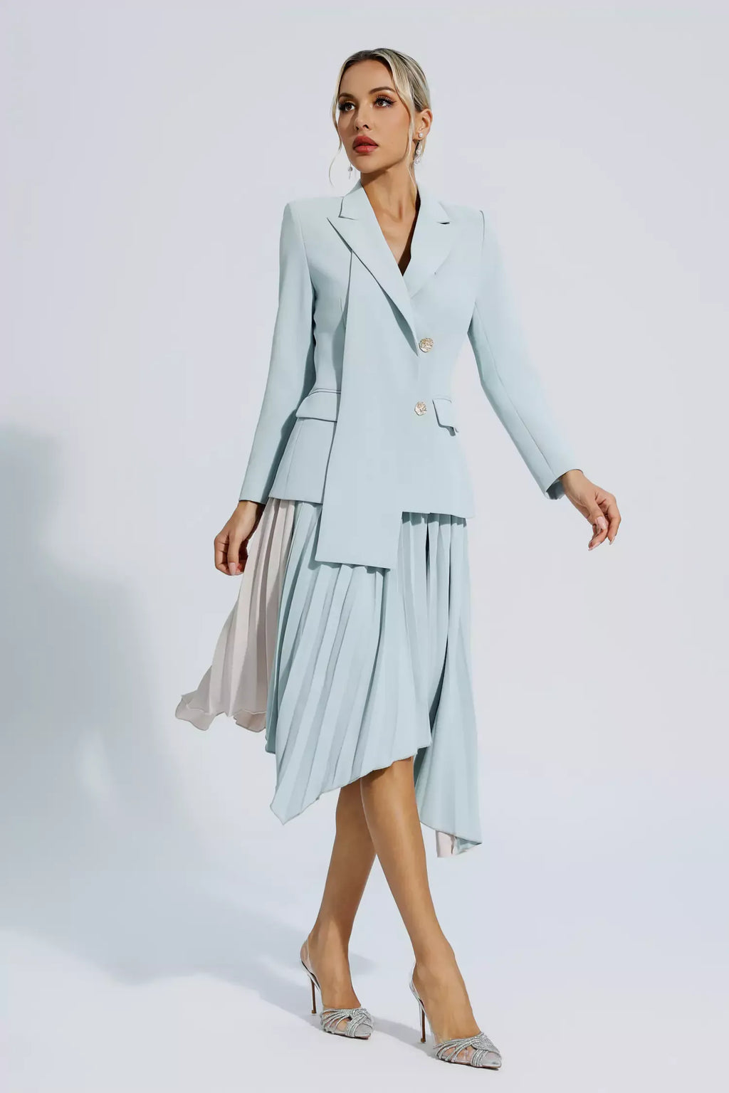 Blaire Gri Kıvrımlı Blazer Takım