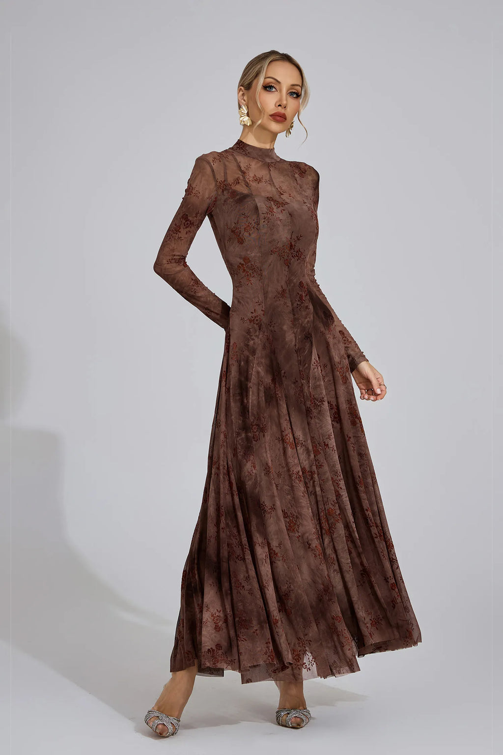 Celine Çiçekli Büyüme Maxi Elbise
