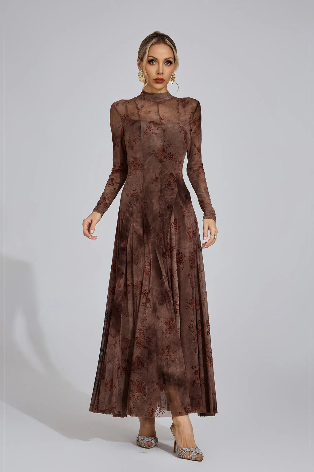 Celine Çiçekli Büyüme Maxi Elbise