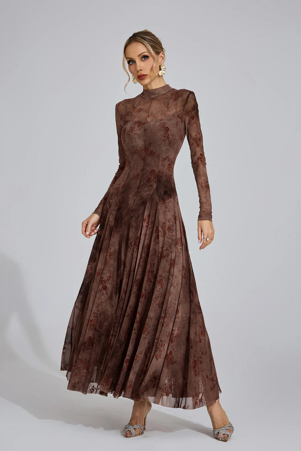 Celine Çiçekli Büyüme Maxi Elbise