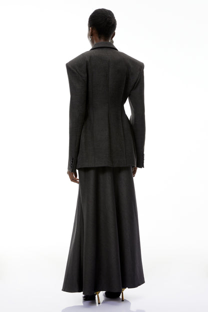 Caspian Asimetrik Kesim Oversize Ceket Gri