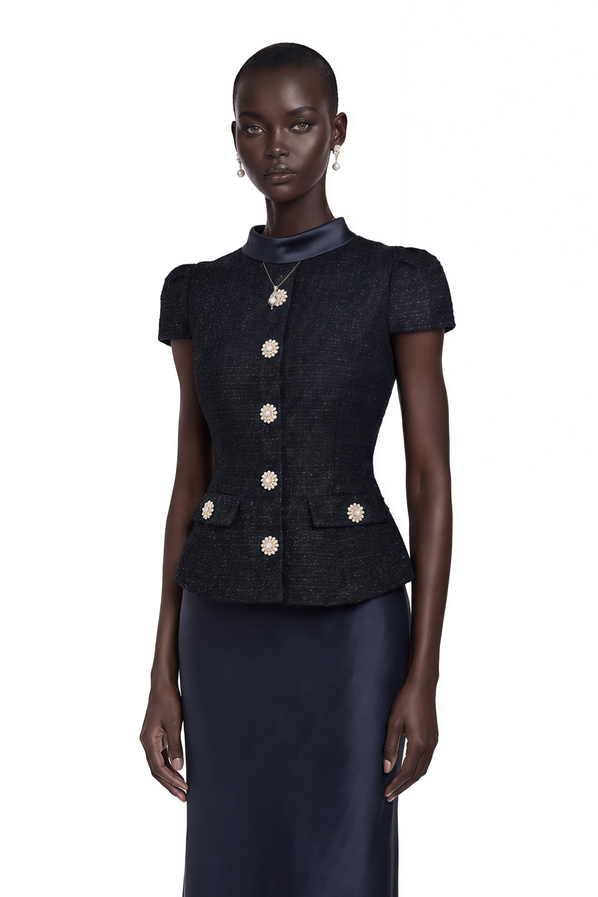 Josette Peplum Detaylı Panelli Maksi Elbise Mavi