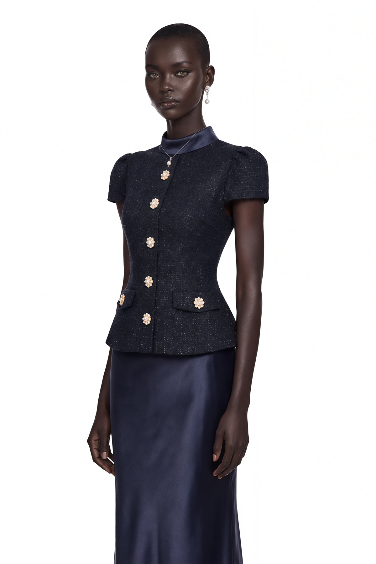 Josette Peplum Detaylı Panelli Maksi Elbise Mavi