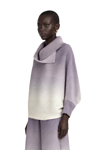 Agathe Degrade ve Krinkıl Detaylı Bluz Pantolon Takımı Mor