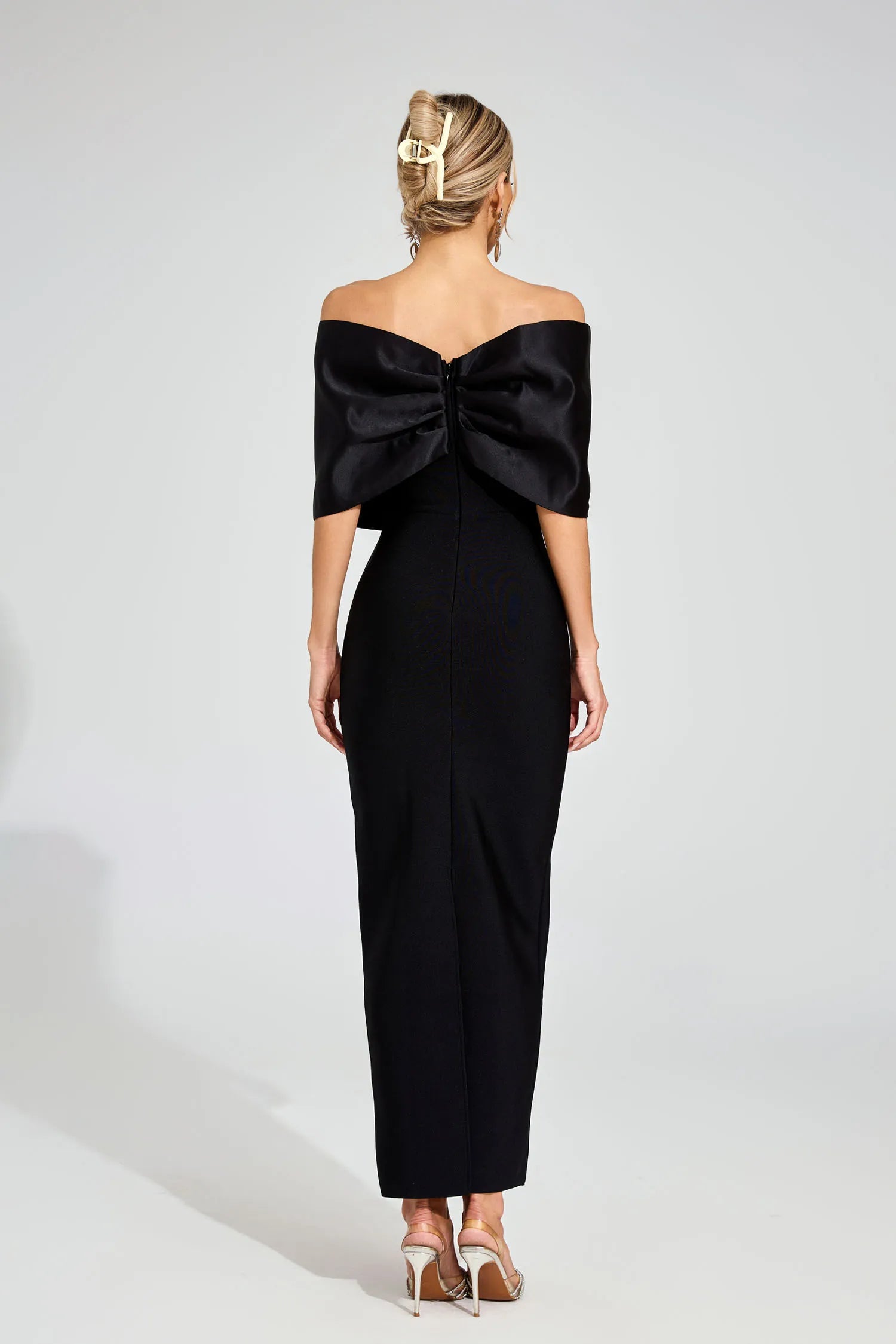 Elaine Siyah Elmas Bandaj Maxi Elbise