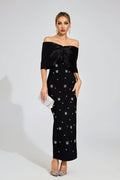 Elaine Siyah Elmas Bandaj Maxi Elbise