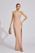 Valentina Bej İnci Halter Maxi Elbise