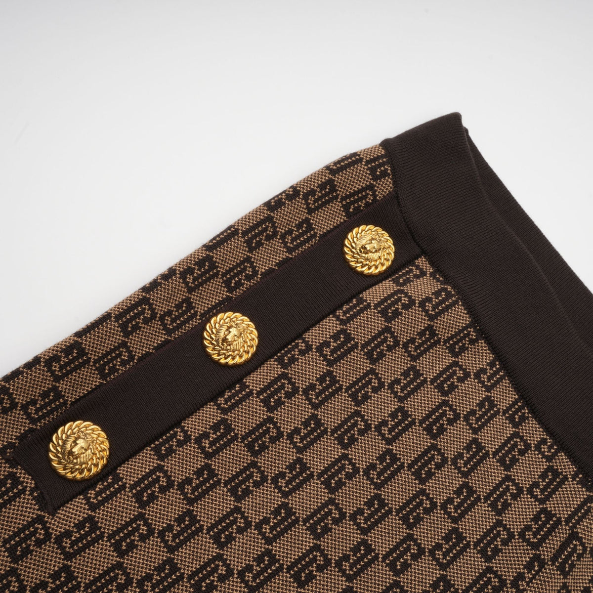 Cyrielle Monogram Jakarlı Üst ve Pantolon Takım Kahverengi