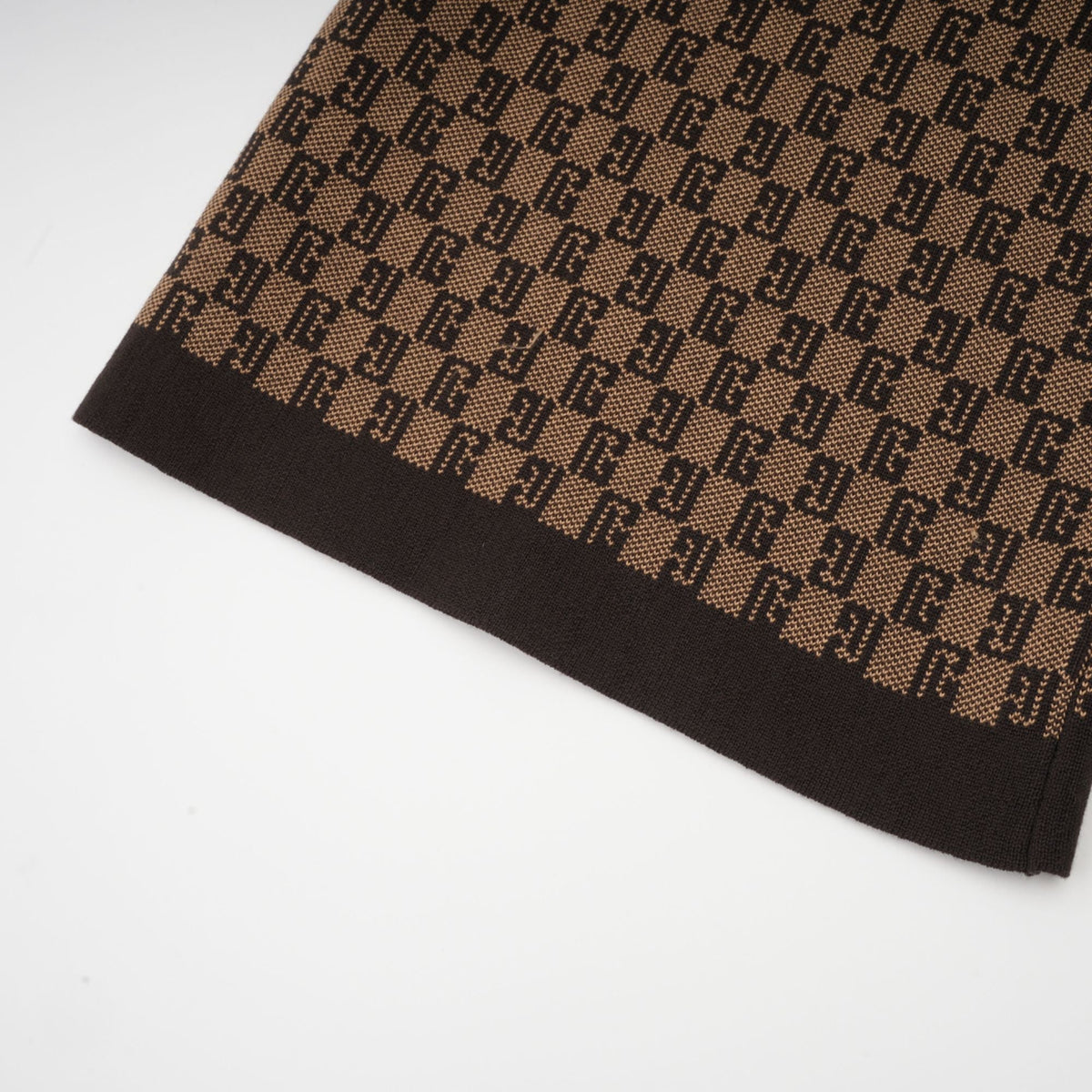 Cyrielle Monogram Jakarlı Üst ve Pantolon Takım Kahverengi