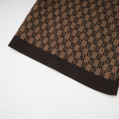 Cyrielle Monogram Jakarlı Üst ve Pantolon Takım Kahverengi