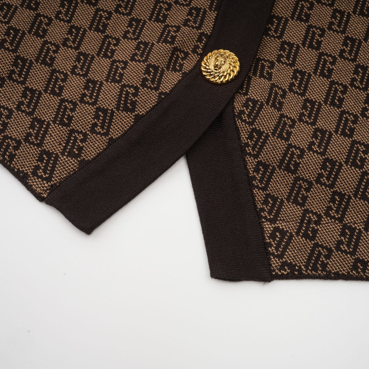 Cyrielle Monogram Jakarlı Üst ve Pantolon Takım Kahverengi
