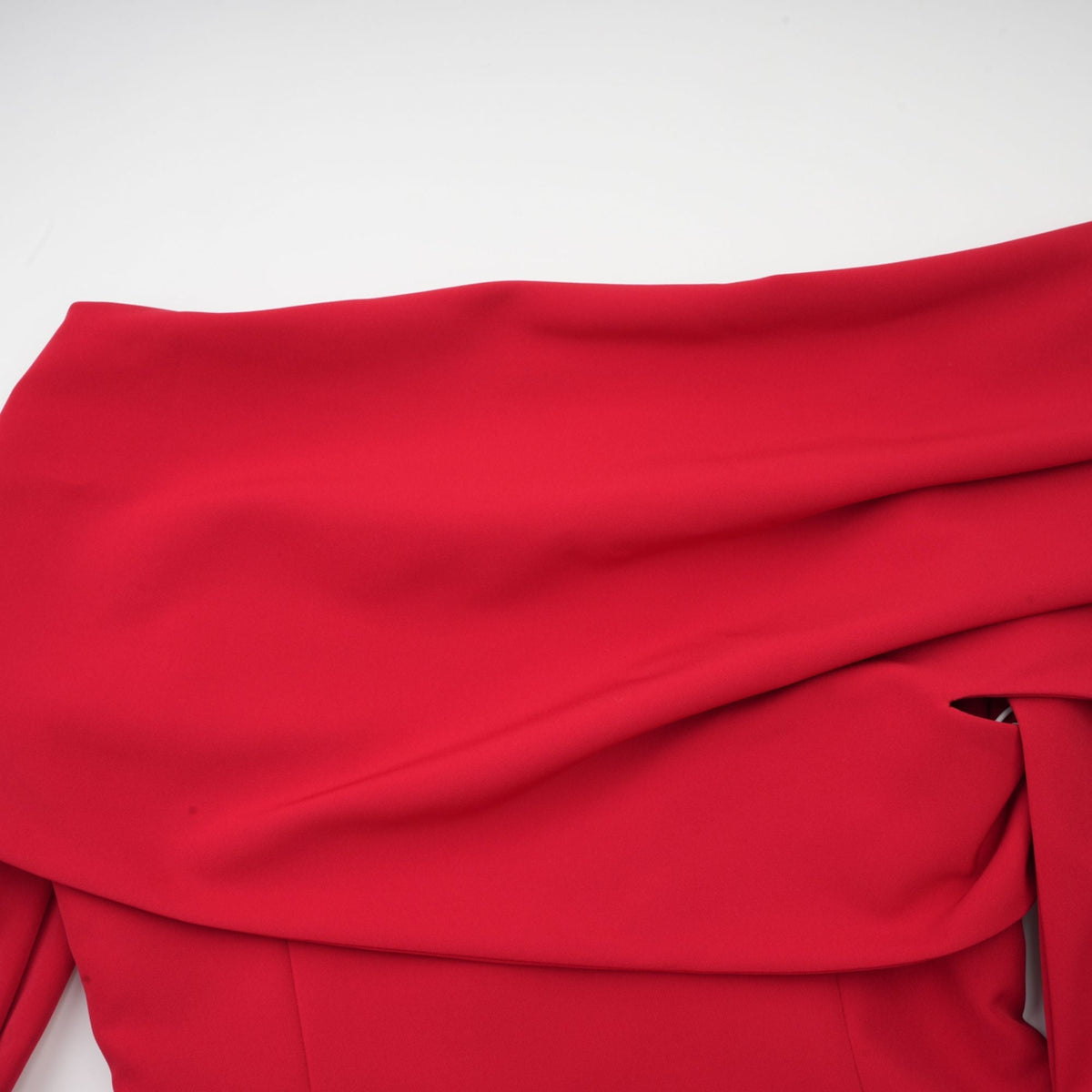 Valentine Pile Detaylı Tek Omuz Maxi Elbise Kırmızı