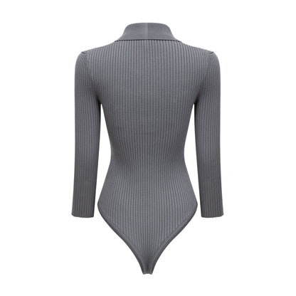 Claire Ribana Örgü Body ve Pantolon Takımı Gri